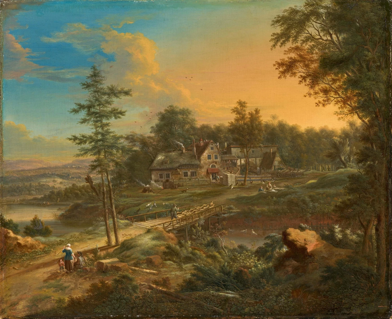 Johann Christian Vollerdt - Paesaggio con grande cascina